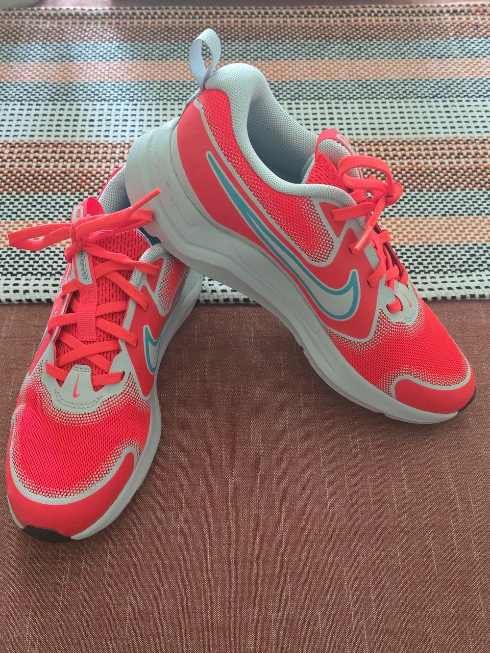 Nike Cosmic Runners Coral and Teal Low-Top Kids' Sneakers